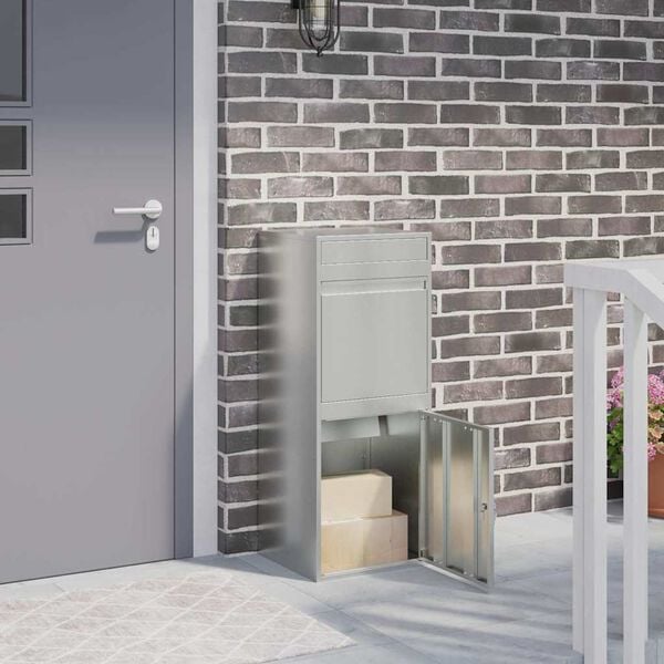 vidaXL Csomagz&aacute;r&oacute; doboz Fekete 41 x 38 x 103 cm Horganyzott ac&eacute;l