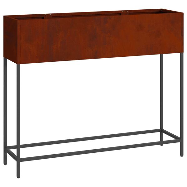 vidaXL Magas Kerti Cser&eacute;p Rozsd&aacute;s 100 x 26 x 82 cm Időj&aacute;r&aacute;s&aacute;ll&oacute; ac&eacute;l