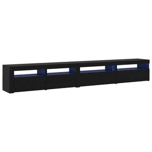 vidaXL TV szekr&eacute;ny garnit&uacute;ra 3 pcs Fekete t&ouml;lgy 270 x 35 x 40 cm
