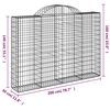 vidaXL 4 db íves horganyzott vas gabion kosár 200x30x140/160 cm