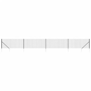 vidaXL antracitsz&uuml;rke dr&oacute;th&aacute;l&oacute;s ker&iacute;t&eacute;s c&ouml;vekekkel 0,8x10 m