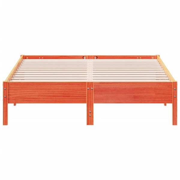 vidaXL viaszbarna t&ouml;m&ouml;r fenyőfa &aacute;gy matrac n&eacute;lk&uuml;l 150 x 200 cm