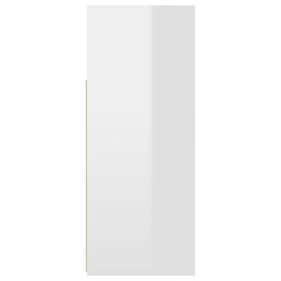 vidaXL magasfényű fehér tálalószekrény LED-világítással 115,5x30x75 cm