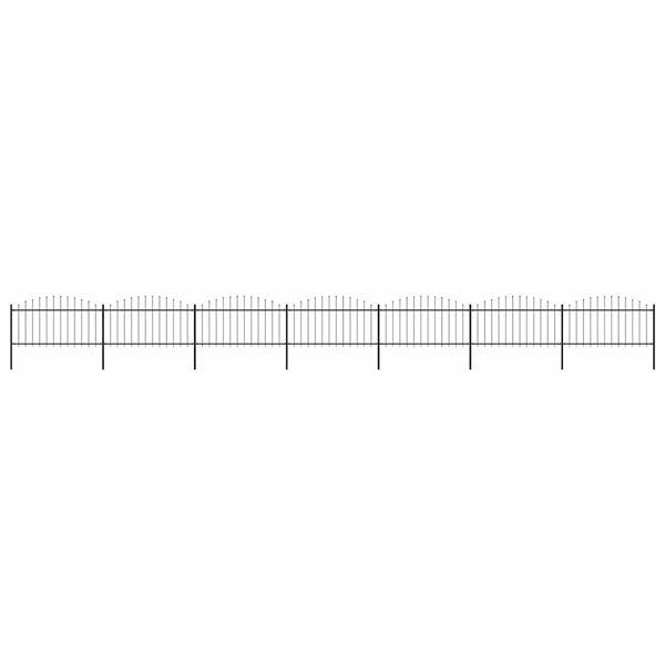 vidaXL fekete ac&eacute;lker&iacute;t&eacute;s l&aacute;ndzs&aacute;s tetejű szeg&eacute;llyel 1248 x 150 cm