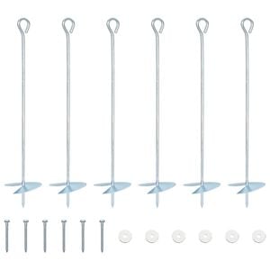 vidaXL F&ouml;ldi horgony 6 pcs Ez&uuml;st &Oslash;10 x 50 cm Galvaniz&aacute;lt f&eacute;m