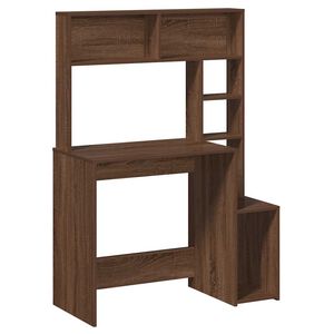 vidaXL barna t&ouml;lgy szerelt fa &iacute;r&oacute;asztal polcokkal 100x45x140 cm