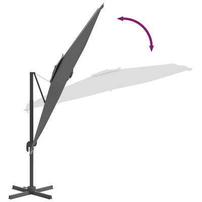 vidaXL antracit konzolos napernyő LED-del 400x300 cm