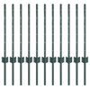vidaXL Be&aacute;gyazott ker&iacute;t&eacute;soszlop 11 db Z&ouml;ld 100 cm Porsz&oacute;rt ac&eacute;l