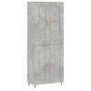 vidaXL betonsz&uuml;rke szerelt fa magasszekr&eacute;ny 69,5 x 34 x 180 cm