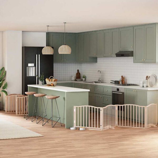 vidaXL ny&aacute;rfa 10 paneles &ouml;sszecsukhat&oacute; kutyakapu ajt&oacute;val 800 cm