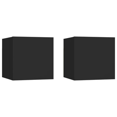 vidaXL 2 db fekete forgácslap éjjeliszekrény 30,5 x 30 x 30 cm