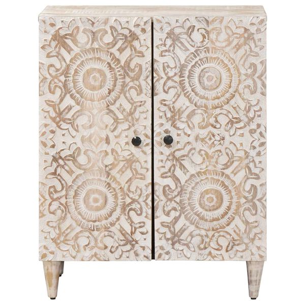 vidaXL T&aacute;rol&oacute; Szekr&eacute;ny Feh&eacute;r 60 x 33,5 x 75 cm T&ouml;m&ouml;r Mang&oacute;f&aacute;t