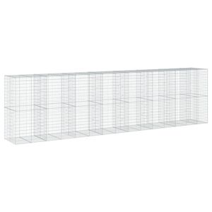 vidaXL horganyzott vas gabion kos&aacute;r fed&eacute;llel 750 x 100 x 200 cm