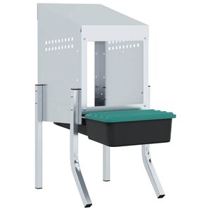 vidaXL horganyzott ac&eacute;l csirkef&eacute;szkelől&aacute;da 1 rekesszel, l&aacute;bakkal