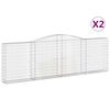 vidaXL 2 db íves horganyzott vas gabion kosár 400x30x120/140 cm