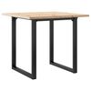 vidaXL t&ouml;m&ouml;r fenyőfa &eacute;s ac&eacute;l &eacute;tkezőasztal O-v&aacute;zzal 90x90x75,5 cm