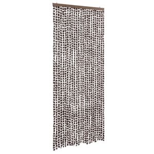 vidaXL barna &eacute;s feh&eacute;r zsen&iacute;lia rovarf&uuml;gg&ouml;ny 100 x 230 cm