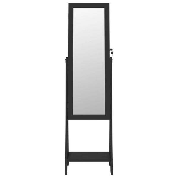 vidaXL fekete szabadon álló LED-es ékszerszekrény