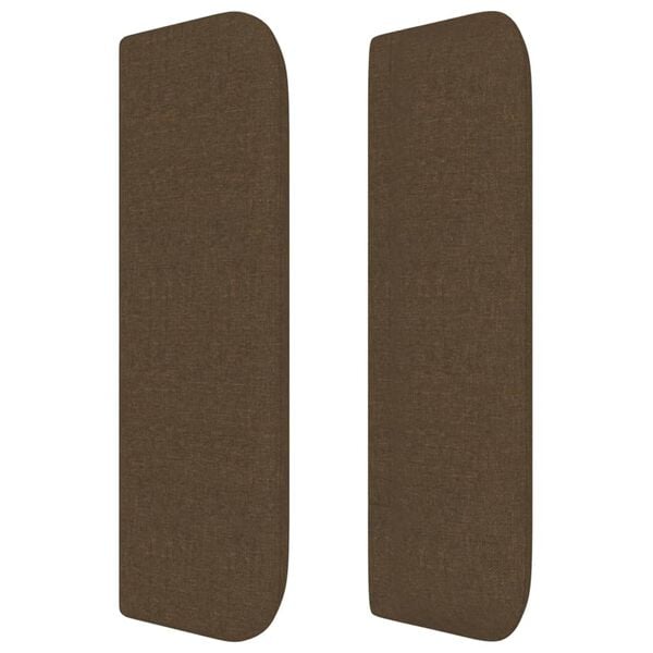 vidaXL s&ouml;t&eacute;tbarna sz&ouml;vet fejt&aacute;mla sz&aacute;rnyakkal 163x16x78/88 cm