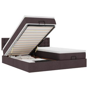 vidaXL Ottom&aacute;n &aacute;gykeret matracokkal S&ouml;t&eacute;tbarna 160x200cm sz&ouml;vet