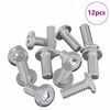vidaXL Fejz&aacute;r Csavar 12 db Ez&uuml;st M6 x 15 mm Ac&eacute;l