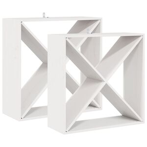 vidaXL Bor&aacute;gas 2 db Feh&eacute;r 62 x 25 x 62 cm T&ouml;m&ouml;r fenyőfa
