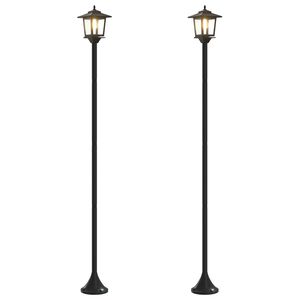 vidaXL L&aacute;mpaoszlop k&eacute;szlet with LED Bulb 2 db Fekete 16 x 16 x 156 cm