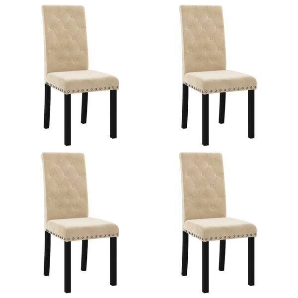 vidaXL 4 db kr&eacute;msz&iacute;nű b&aacute;rsony &eacute;tkezősz&eacute;k