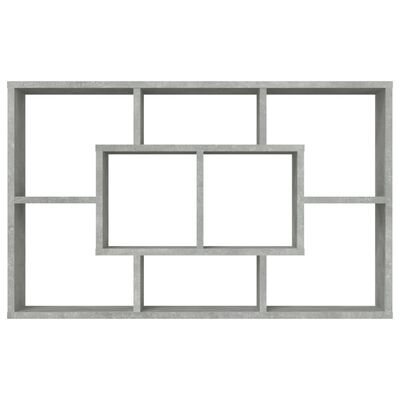 vidaXL betonszürke szerelt fa fali polc 85 x 16 x 52,5 cm