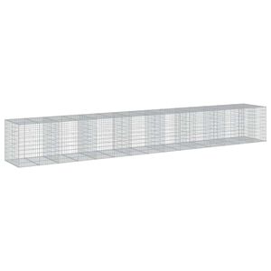 vidaXL horganyzott vas gabion kos&aacute;r fed&eacute;llel 750 x 100 x 100 cm