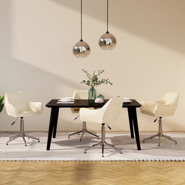 vidaXL 4 db kr&eacute;msz&iacute;nű sz&ouml;vet forg&oacute; &eacute;tkezősz&eacute;k