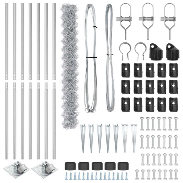 vidaXL Ker&iacute;t&eacute;soszlop Ez&uuml;st 10 x 1,5 m (60 x 60 mm-es h&aacute;l&oacute;) Ac&eacute;l