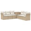 vidaXL Kanap&eacute; Szett 7 db Beige &eacute;s Kr&eacute;msz&iacute;nű Poli rattan &eacute;s ac&eacute;l