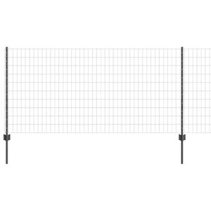 vidaXL Eur&oacute;pai ker&iacute;t&eacute;s oszloppal 10 x 1 m PVC-bevonatos ac&eacute;l Sz&uuml;rke