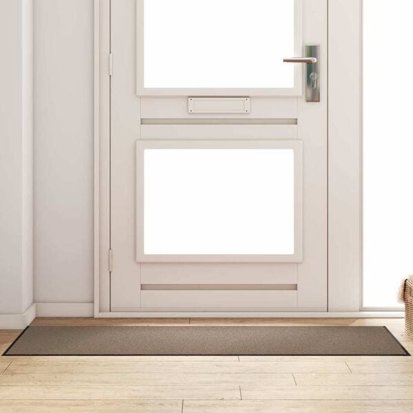 vidaXL Ajt&oacute;szőnyeg Beige &eacute;s fekete 60 x 180 cm Polipropil&eacute;n &eacute;s vinil