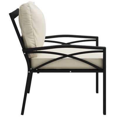 vidaXL acél kerti szék homokszínű párnákkal 68 x 76 x 79 cm