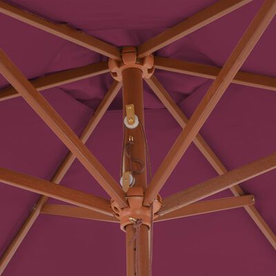 vidaXL bordói vörös kültéri napernyő farúddal 270 cm