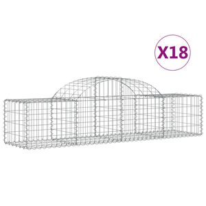 vidaXL 18 db &iacute;ves horganyzott vas gabion kos&aacute;r 200x50x40/60 cm