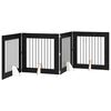 vidaXL &Ouml;sszecsukhat&oacute; kutyaker&iacute;t&eacute;s &aacute;llv&aacute;nyokkal 4 pcs Fekete T&ouml;lgy