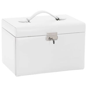 vidaXL &eacute;kszerdoboz 3 r&eacute;tegű t&uuml;k&ouml;rrel z&aacute;rhat&oacute; feh&eacute;r 26x18x17,5 cm