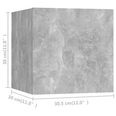 vidaXL 5 részes betonszürke forgácslap TV-szekrényszett
