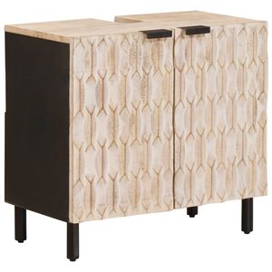 vidaXL F&uuml;rdőszobai mosd&oacute;szekr&eacute;ny Feh&eacute;r 62 x 33 x 58 cm T&ouml;m&ouml;r Mang&oacute;f&aacute;t