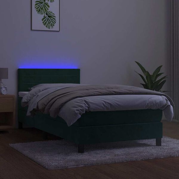 vidaXL s&ouml;t&eacute;tz&ouml;ld b&aacute;rsony rug&oacute;s &eacute;s LED-es &aacute;gy matraccal 80 x 200 cm