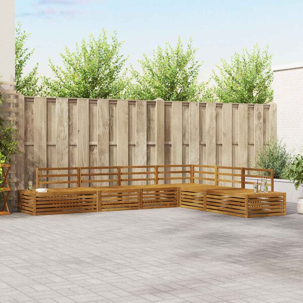 vidaXL K&uuml;lt&eacute;ri kanap&eacute; szett 6 Darab Term&eacute;szetes T&ouml;m&ouml;r Ak&aacute;cfa