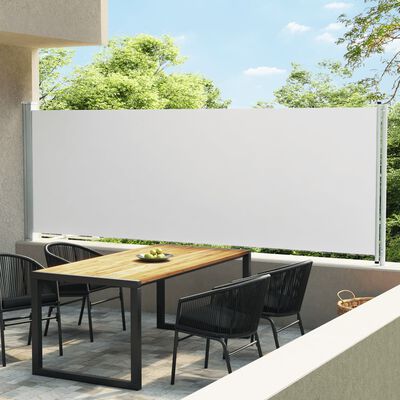 vidaXL krémszínű behúzható oldalsó terasznapellenző 160 x 600 cm