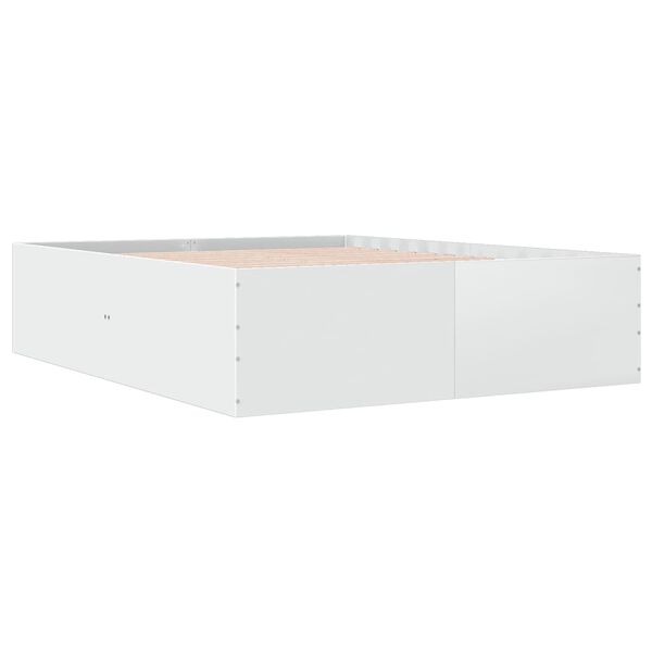 vidaXL fehér szerelt fa ágykeret 150 x 200 cm