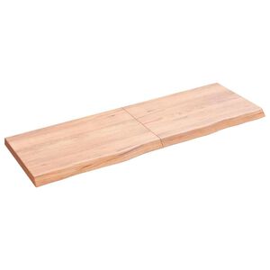vidaXL vil&aacute;gosbarna kezelt t&ouml;m&ouml;r t&ouml;lgyfa fali polc 120 x 40 x (2-4) cm