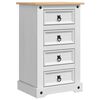 vidaXL &Eacute;jjeli asztal Corona Feh&eacute;r 53 x 39 x 84 cm T&ouml;m&ouml;r fenyőfa
