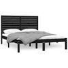 vidaXL King Size fekete t&ouml;m&ouml;r fa &aacute;gykeret 150 x 200 cm