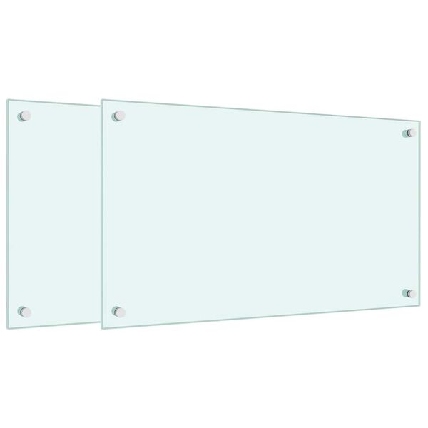 vidaXL 2 db fehér edzett üveg konyhai falburkoló 70 x 40 cm